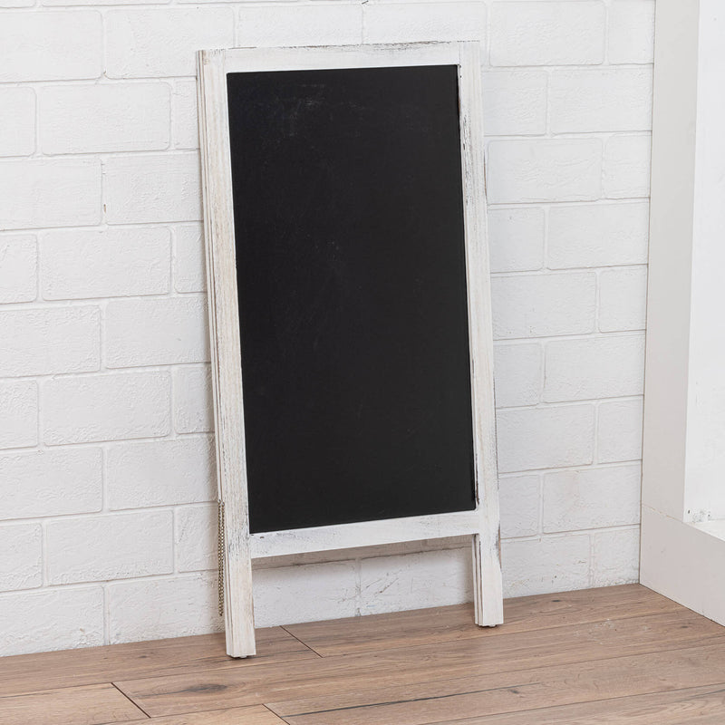 Lavagna Ristorante Pieghevole in Legno 50x65x100 cm Bianco