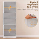 Credenza Dispensa da Cucina 60x30x170 cm con Mensola Regolabile in Pannello Truciolare Bianco      
