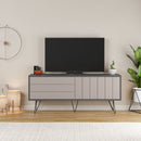 Mobile TV 2 Ante 3 Ripiani 57x139x36 cm in MDF Piccadilly Antracite e Light Mocha