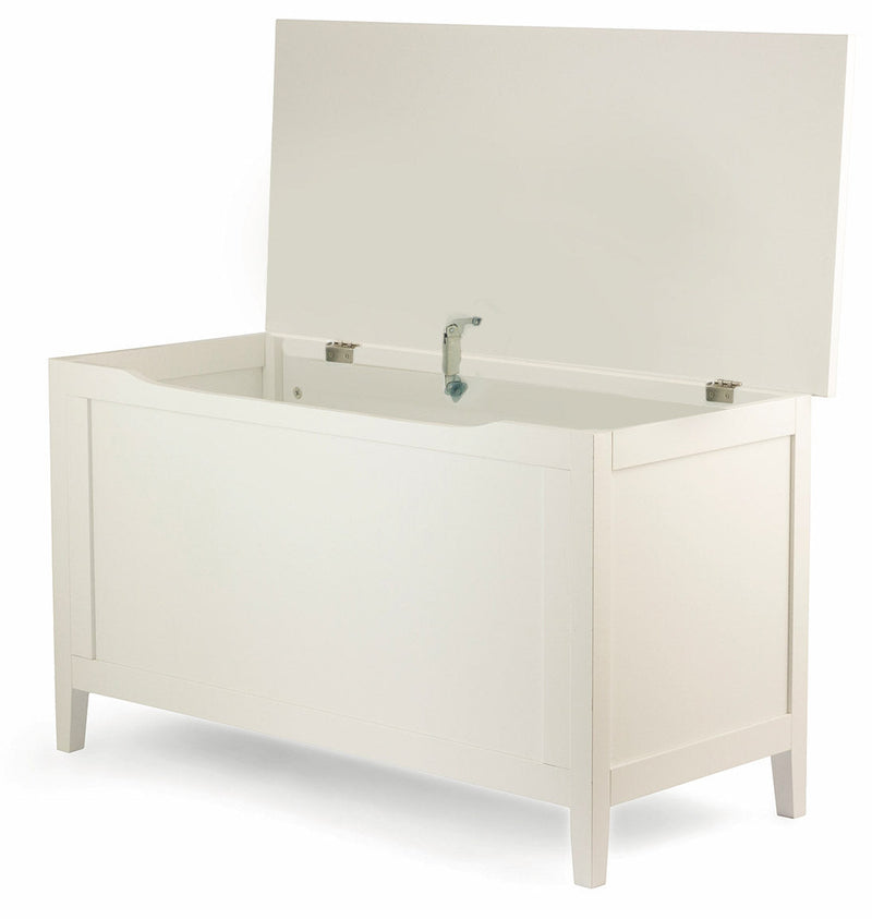 Baule Cassapanca Contenitore 90x40x50,5 cm in Legno Soriani Bianco