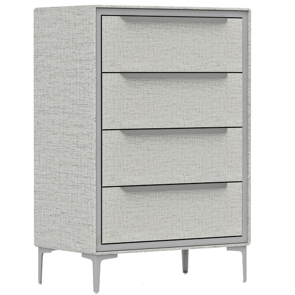 online Cassettiera 4 Cassetti 60x36x88 cm con Rivestimento in Tessuto Effetto Lino in Acciaio Grigio
