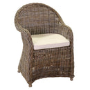 Poltrona da Giardino in Rattan con Cuscino 64x64H50/83cm Roma Grigio