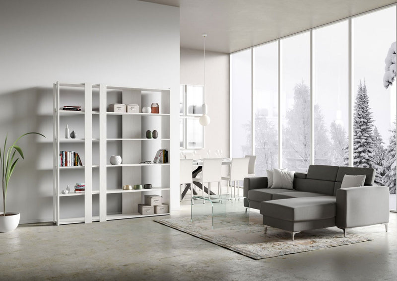 Libreria Moderna 5 Ripiani 178x36x204 cm in nobilitato Bianco