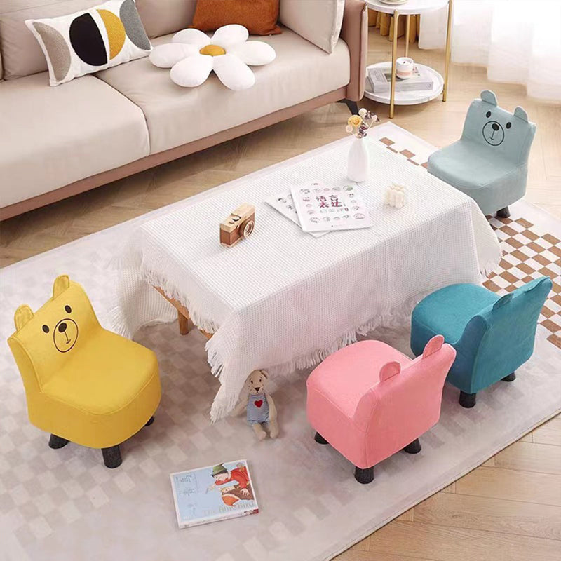 Sedia Poltrona per Bambini 30x30x45 cm Design Orsetto Morbido Rosa