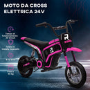 Moto Elettrica per Bambini con Acceleratore Manuale 2 Velocità 8-16km/h Rosa  