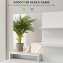 Consolle Trucco con Specchio e Sgabello 80x40x132 cm Bianco   