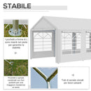 Gazebo da Giardino 600x300x280 cm 3 Stanze e Porte a Cerniera Bianco   