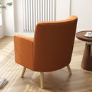 Poltrona Moderna da Camera 70x76x92 cm in Tessuto Effetto Velluto Marrone 