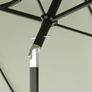 Ombrellone da Giardino 295x152x222 cm Copertura Doppia Inclinabile con Apertura a Manovella Beige  