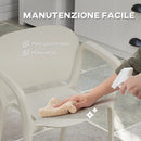 Set 4 Sedie da Giardino Design Moderno 60x56x75 cm Impilabili in PP Bianco 