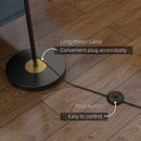 Lampada da Terra con 3 Paralumi Ø36x162 cm in Metallo Nero e Grigio