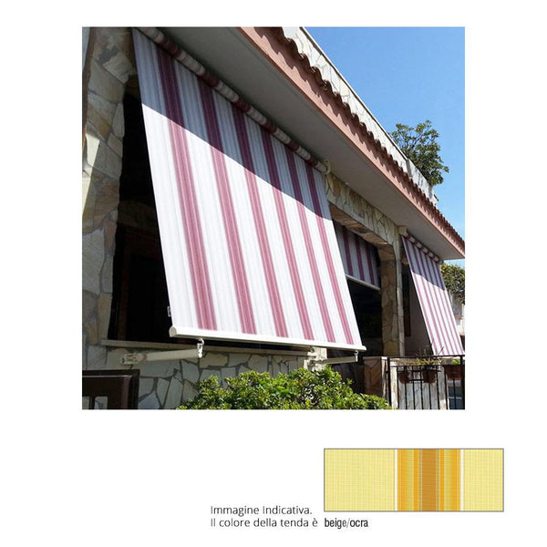 Store Abattant avec Bras 3X2,45 M pour Fenêtre Balcon Beige/Ocre prezzo