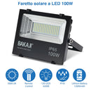 Faro LED 100W Pannello Solare Luce Esterno Alta Luminosita 1000lm + Telecomando-2