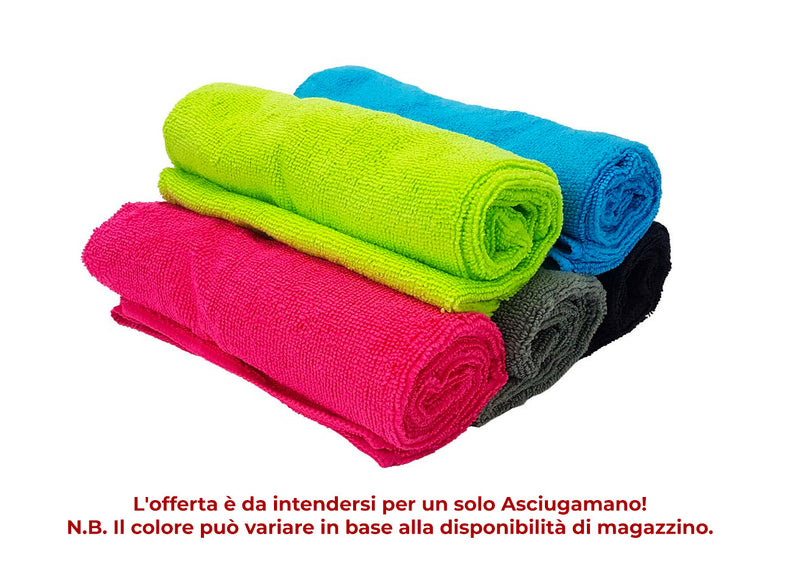 Asciugamano Fitness in Microfibra 80x40cm Palestra Sport Colori Assortiti con Sacco-6
