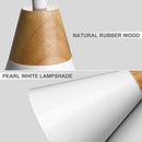Set 3 Lampadari Sospensione Moderno Design Lampada Metallo Legno Bianco E27-4