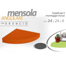 Mensola Parete Angolare Scaffale Ripiano ad Angolo in Legno MDF Arancione 24x4cm-2