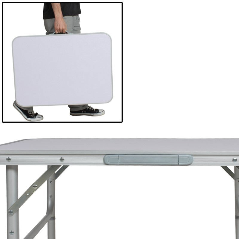 Tavolino Pieghevole con Struttura in Alluminio 75x55x60 Ideale per Campeggio-2