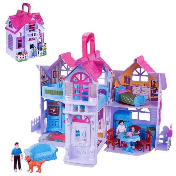 Casa delle Bambole Giocattolo Bambini Portatile 3 Personaggi e Accessori Gioco prezzo