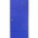 Set 3 Armadietti 12 Ante 45x38x180 cm per Scuole Palestre e Spogliatoi in Acciaio Blu