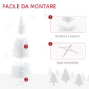 Albero di Natale Artificiale 180 cm 390 Rami Bianco