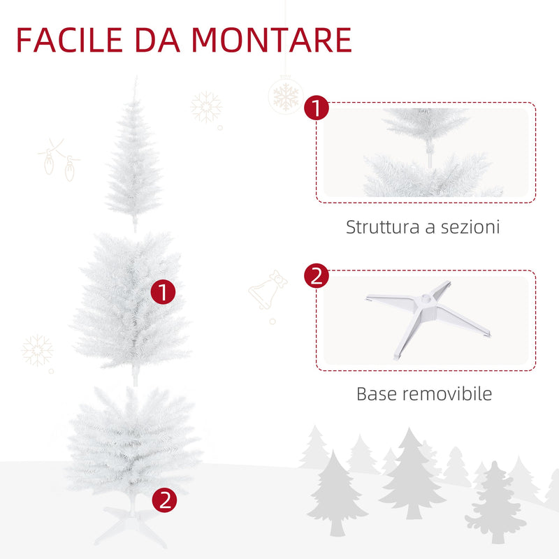 Albero di Natale Artificiale 180 cm 390 Rami Bianco