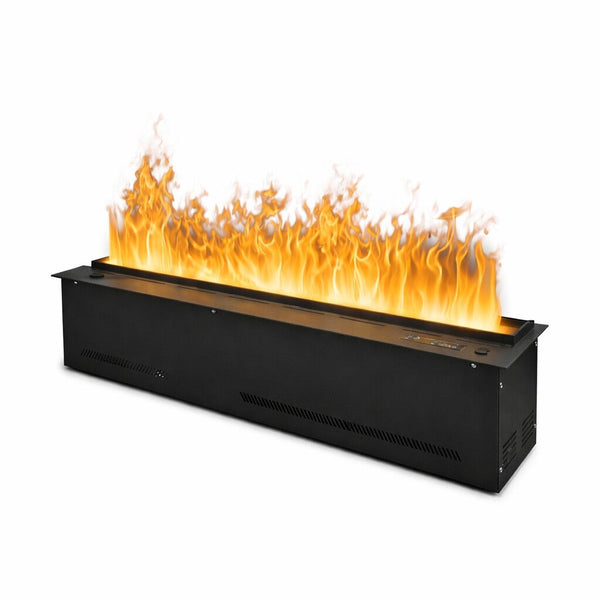 prezzo Camino Elettrico a Vapore Acqueo con Fiamme 3D con Bruciatore a Incasso 100x21,5x24 cm DFVAPO100 Pannello Digitale e Fiamme Multicolor in Acciaio e Alluminio Nero