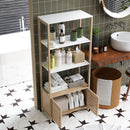 Mobile Bagno con Armadietto e Ripiani 63x30x138 cm in Bambù   