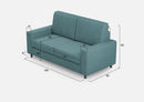 Divano 2 Posti 148x85x85 cm Sakar in Tessuto Petrolio