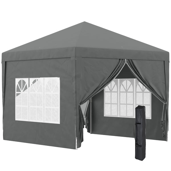 prezzo Gazebo da Giardino 3x3 m Pieghevole con 4 Pannelli Laterali in Acciaio e Tessuto Oxford Grigio