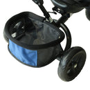 Passeggino Triciclo per Bambini con Maniglione e Tettuccio Nero e Blu 