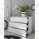 Comò Ottica 3 cassetti bianco laccato opaco