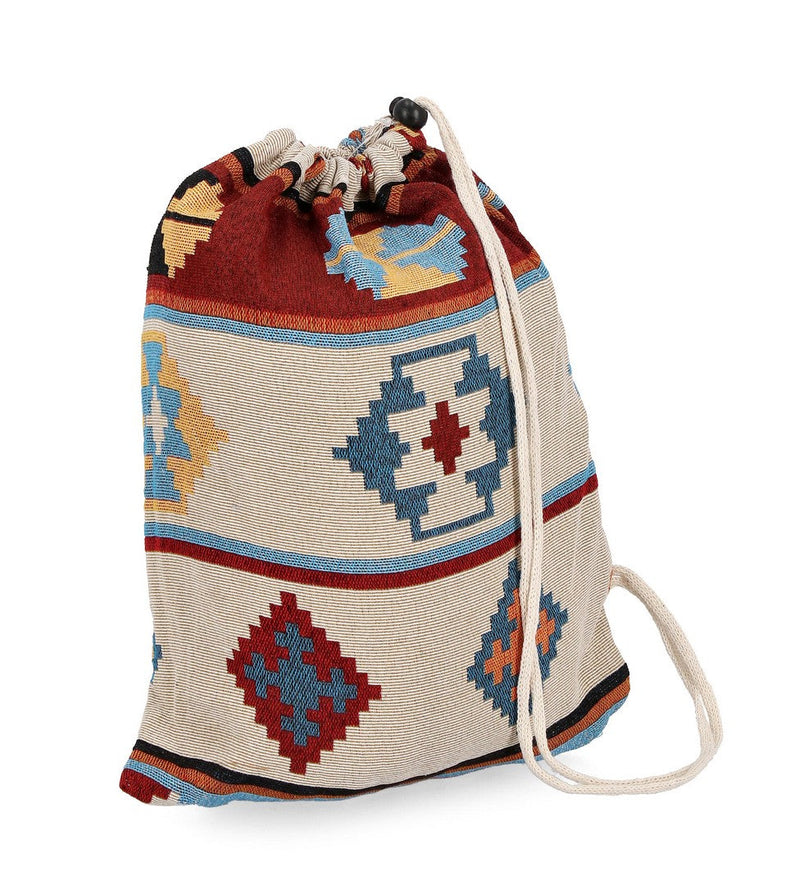 Amaca da Giardino 200x96 cm in Poli-Cotone Santander Azzurro-Beige