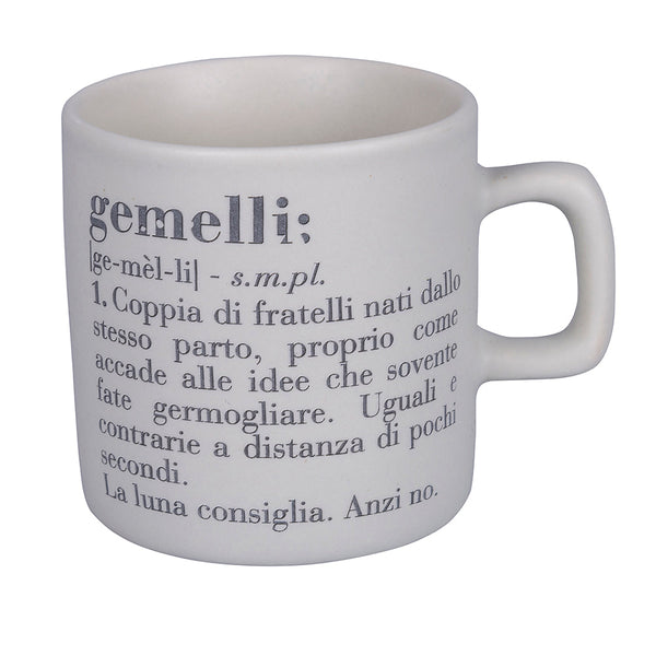 acquista Tasse à café Zodiaco "twins" Ø6x6,5 cm en Bone China VdE Tivoli 1996 Blanc