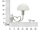 Lampada da Muro Lovy Silver 23x15x22 cm in Vetro e Ferro Argento e Bianco      