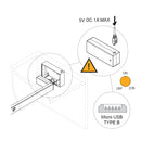 Barra Appendiabili per Armadio a Batteria 55,8-70,8 cm con LED Bianco Naturale e Sensore di Movimento Emuca Moka