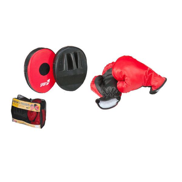 Set da Boxe Guantoni e Guantoni e Paracolpi Rosso Nero sconto