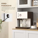 Credenza Moderna Dispensa da Cucina Porta Microonde 60x35x169 cm Armadietto con Portaspezie Bianco  