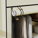 Armadio Portatile Guardaroba Salvaspazio 103x43x162.5 cm in Tessuto Non Tessuto Crema      