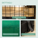 Gabbia per Conigli e Roditori 90x75x75 cm in Metallo e Tessuto Oxford Nero e Verde