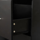 Cassettiera 2 Cassetti da Ufficio 43x45x72 cm con Ruote in MDF e Truciolato Nero