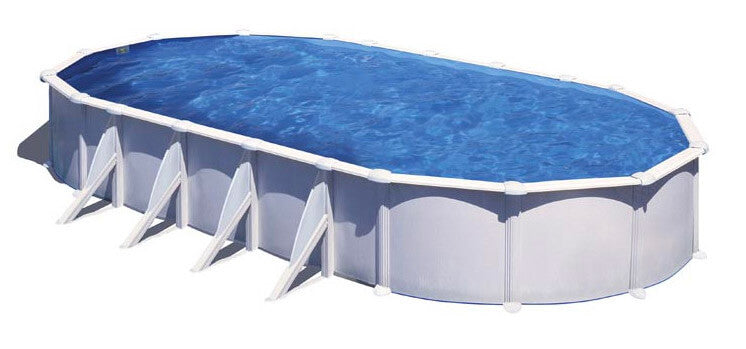Piscina Ovale Fuori Terra 1000x550xh132 cm in Acciaio e PVC Gre Atlantis