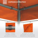 Tetto di Ricambio per Gazebo da Giardino 3x3 m in Poliestere  Morgan Arancione
