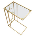 Tavolinetto C 40,5x25,5x60 cm in Ferro e Vetro Oro