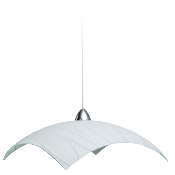 Suspension 50X50 1xE27 Cadre Blanc-Chrome Plaque Verre Blanc E-Energy Simone prezzo