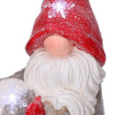 Gnomo resina con sfere e led rosso cm 23,5x17xh42