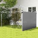 Pareti Gazebo 3x3 e 3x6 m in Tessuto Oxford Grigio con Chiusure ad Anello e a Gancio
