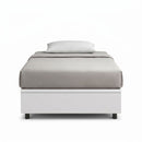 Letto Singolo Contenitore Imbottito Similpelle Bianco BoxMax Varie Misure