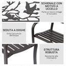 Panchina da Giardino in Acciaio con Schienale Decorato 127x60 cm  Bechy Marrone