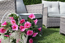 Set Salotto da Giardino Divano 2 Poltrone e Tavolino con Cuscini in Wicker Grigio