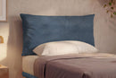 Letto 1 Piazza e Mezza con Rete Rivestita Microfibra Blu Tessis Testata Soft Varie Misure